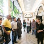 group of people visiting iconic sf landmark during food tour