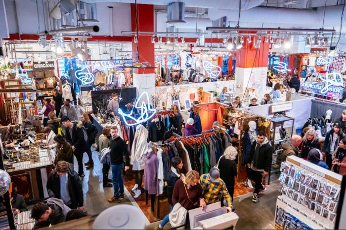 bustling chelsea market during food tour