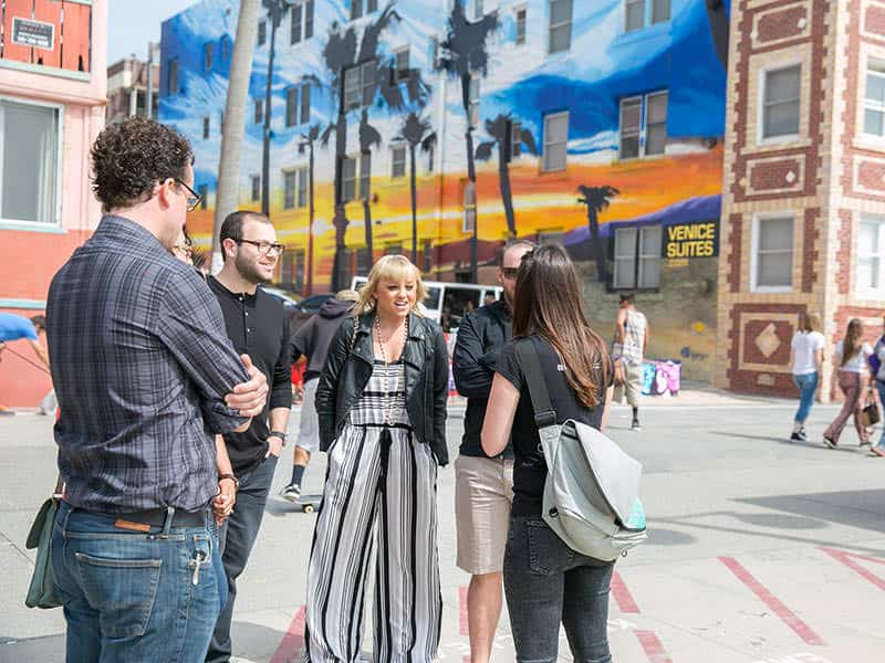 group standing in la during la food tour