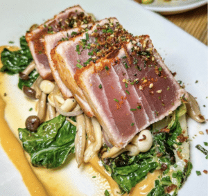 Seared Yellowfin Tuna at the Mermaid Inn NYC Restaurant in Times Square