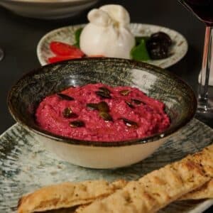 beetroot hummus from obica nyc