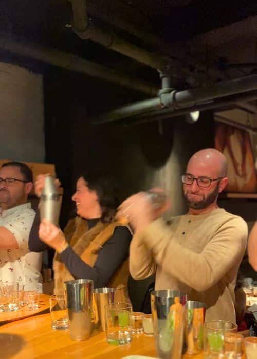 guests making cocktails during private dining in new york city