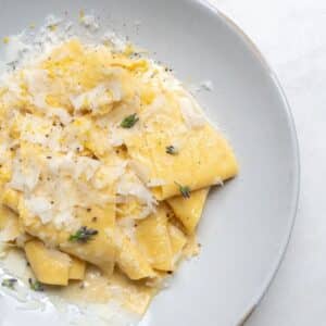 floral pappardelle on a plate from il fiorista restaurant in nyc flatiron district