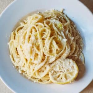 spaghetti pasta with lemon from east village nyc restaurant