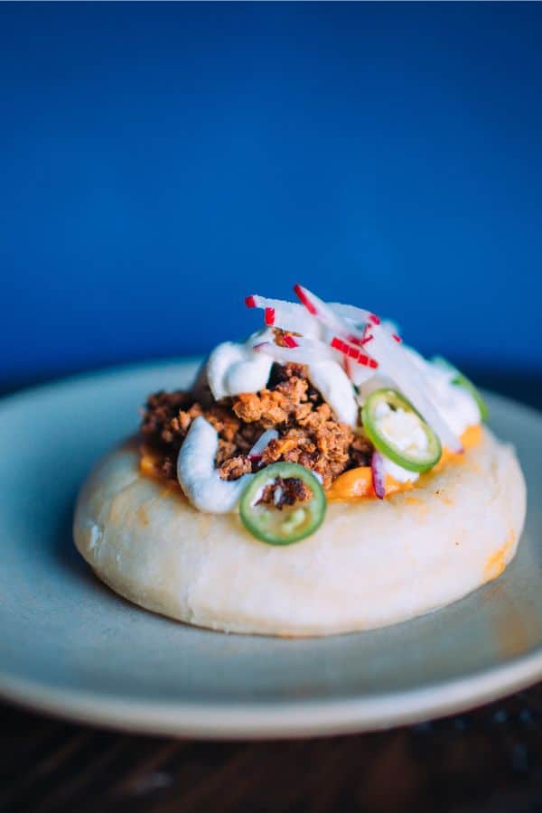 puffy taco on plate served during san francisco dining experience