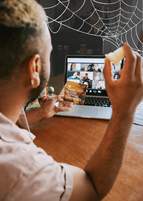 man enjoying tricks and treats halloween virtual experience