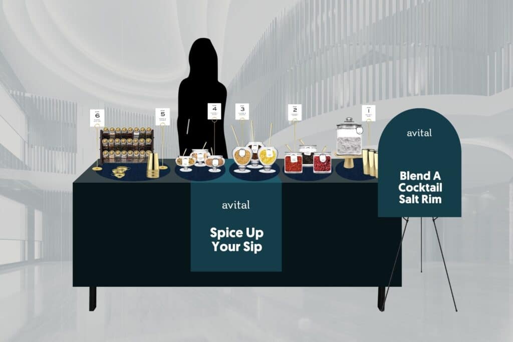mockup of cocktail rim spice blending bar