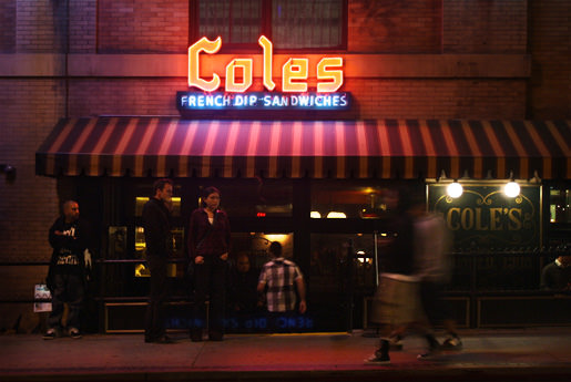 Coles French Dip Sandwich sign in Los Angeles