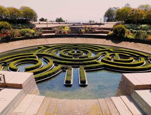 los angeles famous places to visit strolling around the garden at the getty center