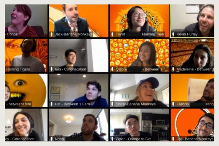 team in zoom during unique virtual event