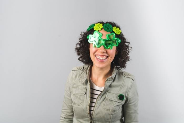 woman dressed up for st. patricks day virtual team building