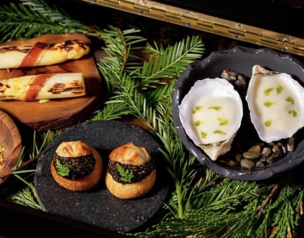 plate of fine food served at lazy bear in san francisco