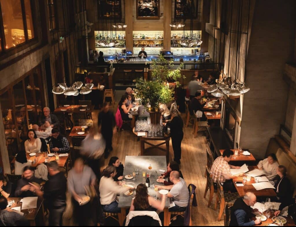 busting dining room at foreign cinema in san francisco