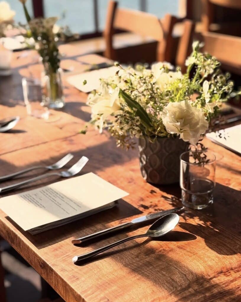 place setting at greens restaurant in san francisco