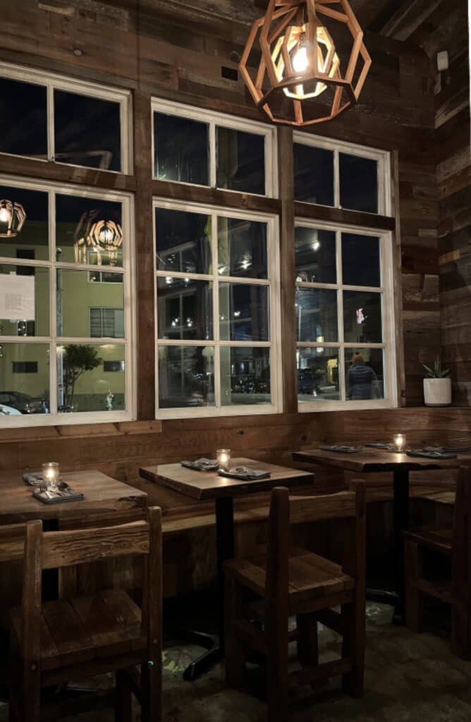 interior of private dining room at outerlands in san francisco