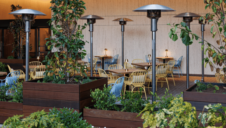 Outdoor private dining area at Bar Sprezzatura SF
