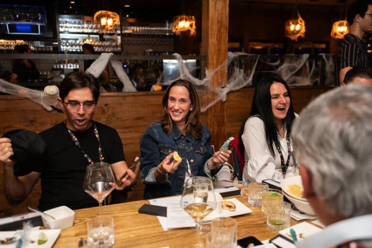 group smiling during flavor final experience with avital