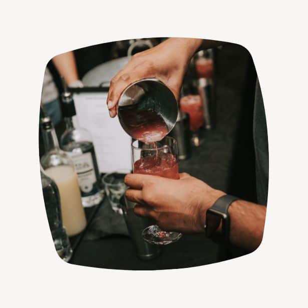 hands on cocktails during private dining