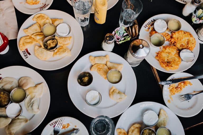 Dacia-Pierson.-East-Village-Food-Tour.-Photo-of-food-on-table-from-top-view-at-veselka-copy