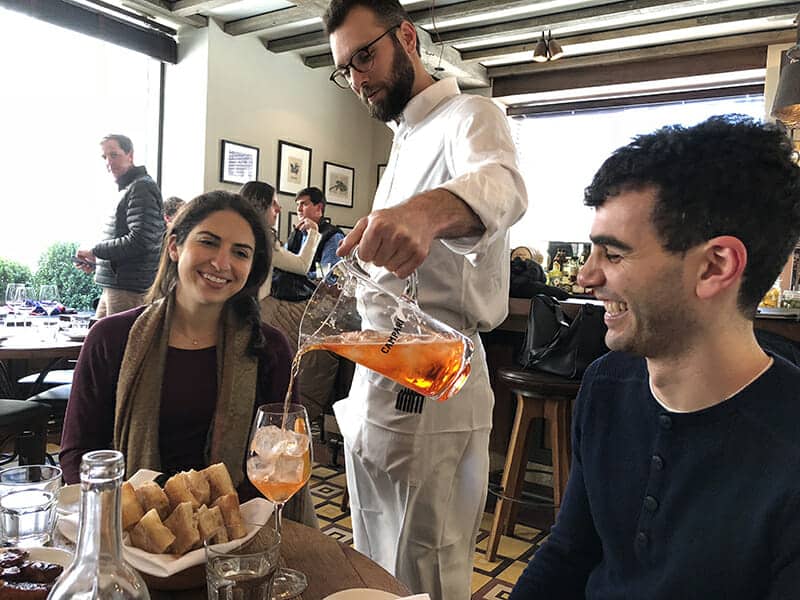 guests enjoying a drink during flatiron food tour