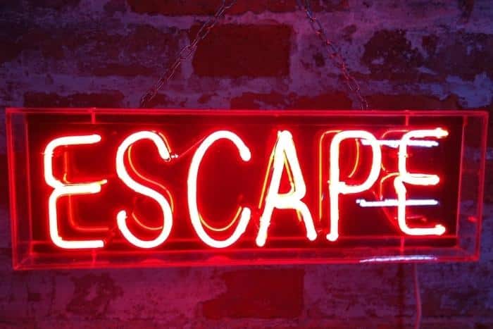 escape room neon sign