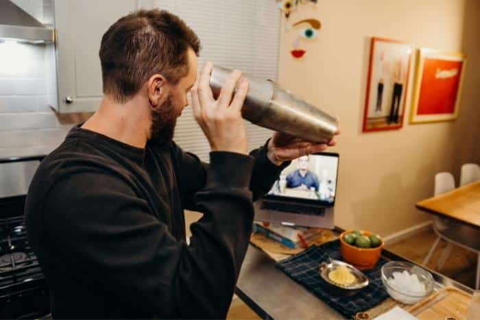 online cocktail class team building
