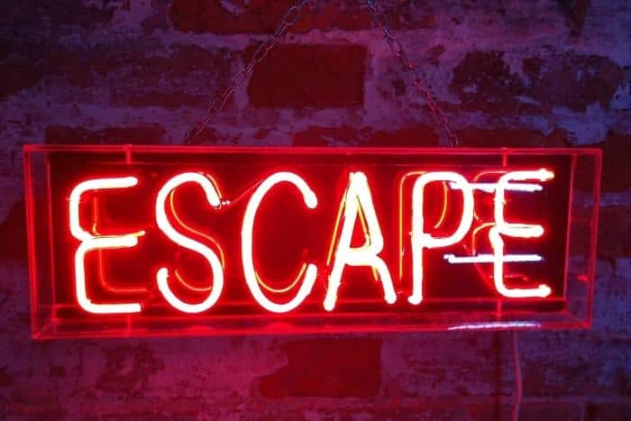 holiday escape room sign