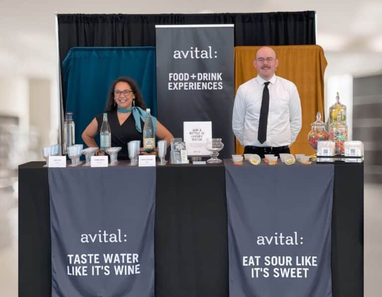 avital hosts standing at flavor perception bar
