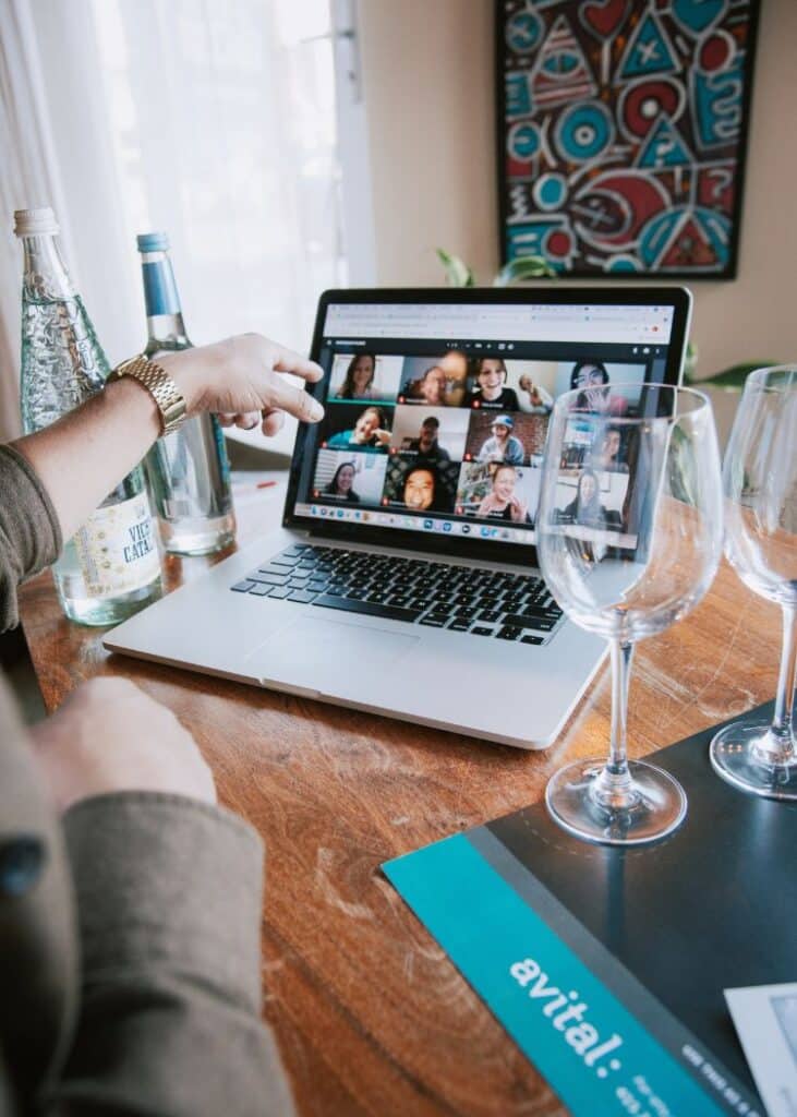 colleague with remote team during one of Avital's virtual team building events