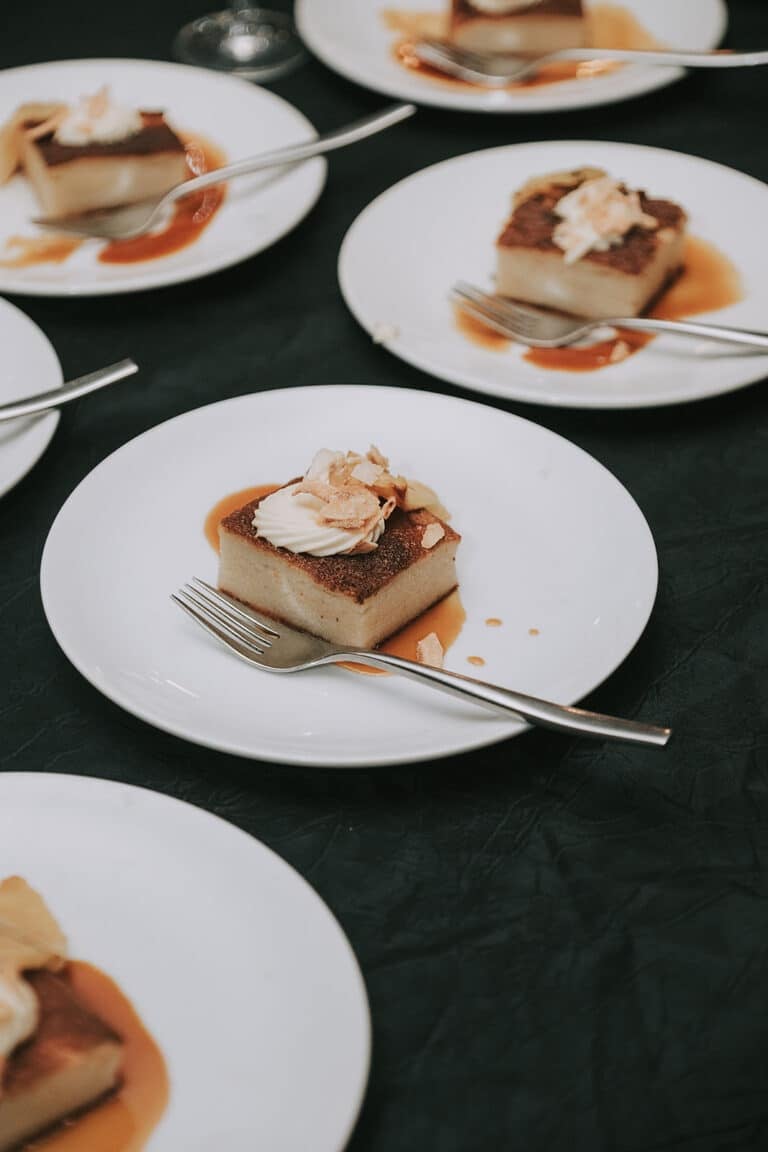 dessert plates on table