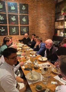 group having dinner during chicago interactive meal