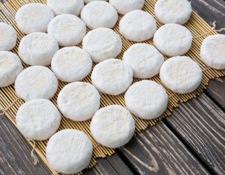 goat cheese rounds sitting on table