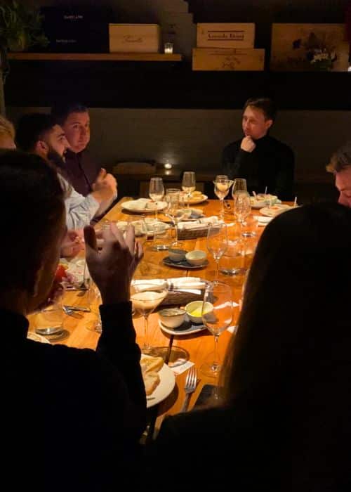 group eating dinner in nyc private dining restaurant