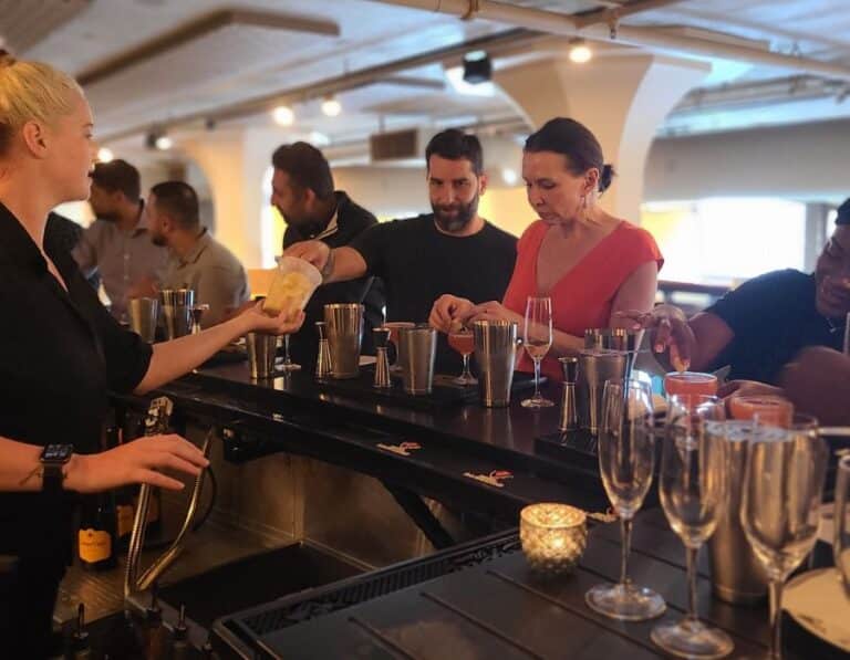 group enjoying team building event in seattle