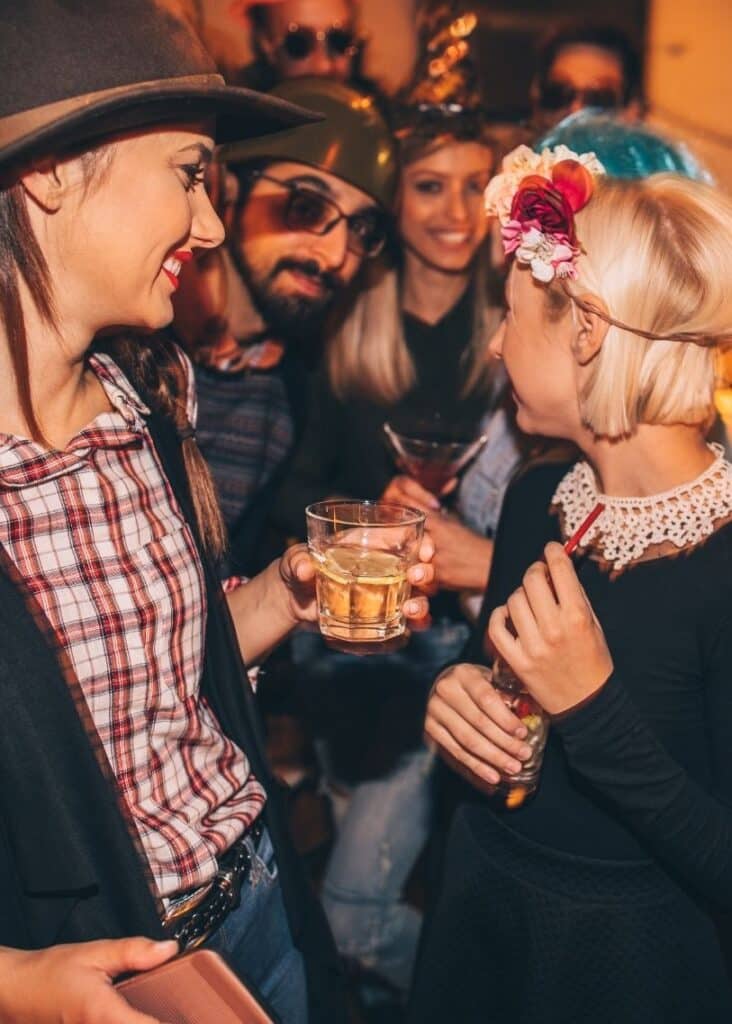 team using halloween icebreakers about food at halloween party