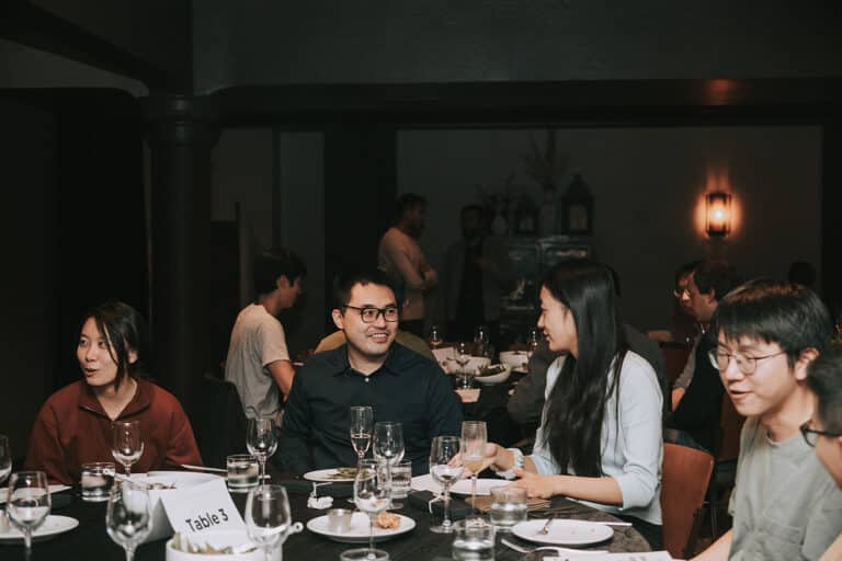 group of people during large group dining nyc event