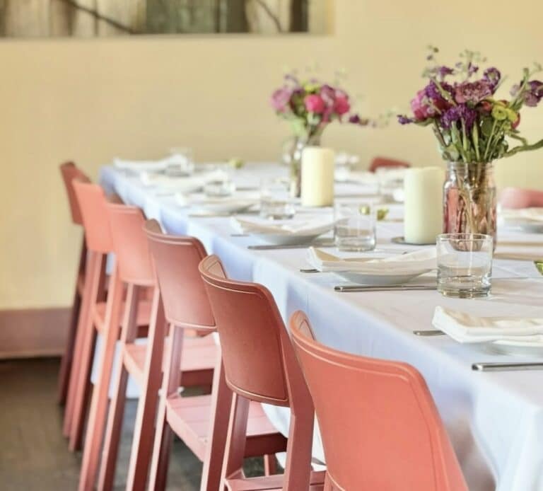 The private dining room is all set up at Table 6 in Denver