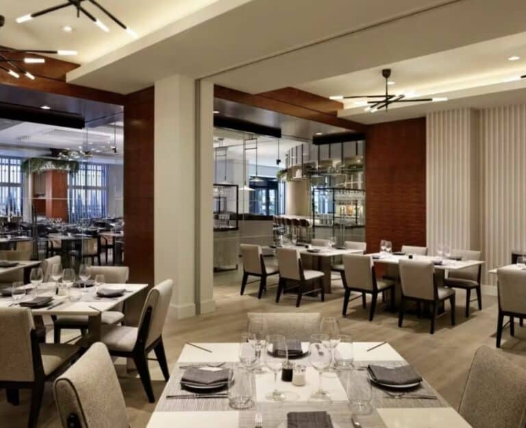 The Edge restaurant has a large private dining room