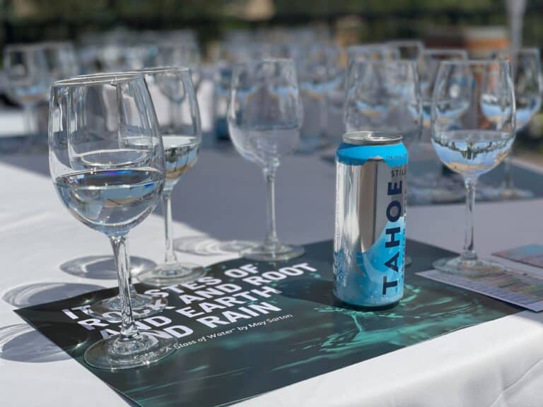 guided water tasting place setting