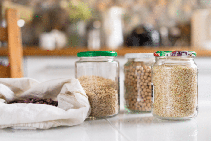 reusing old jars for food storage