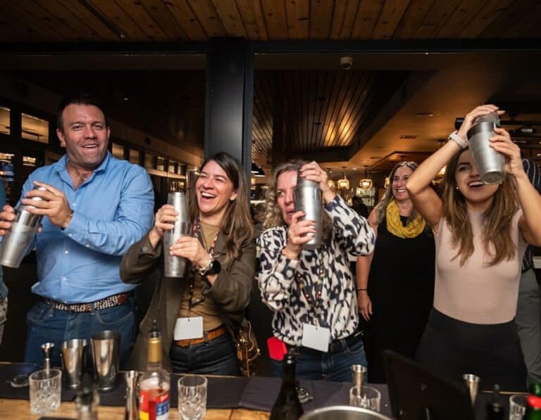 group making cocktails at boston restaurants with private rooms