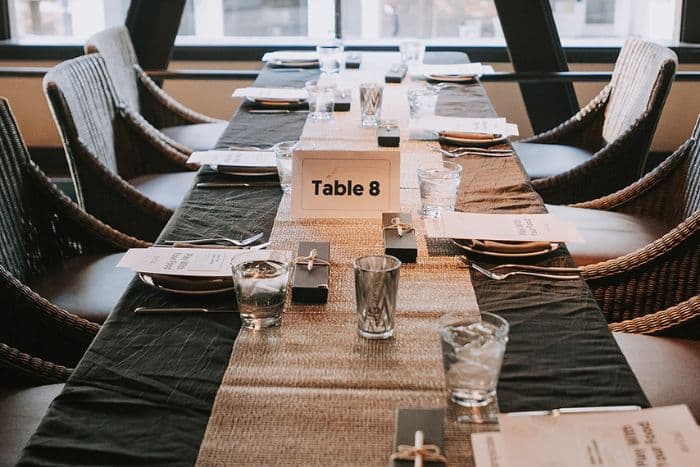 table set during redwood city private dining event with avital experiences