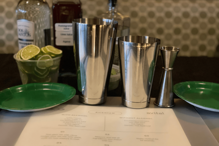 individual placesetting during cocktail bar for on site activation