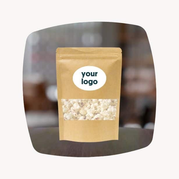 custom seasoned popcorn in pouch