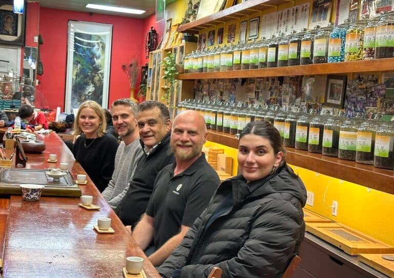 tea tasting during chinatown food tour