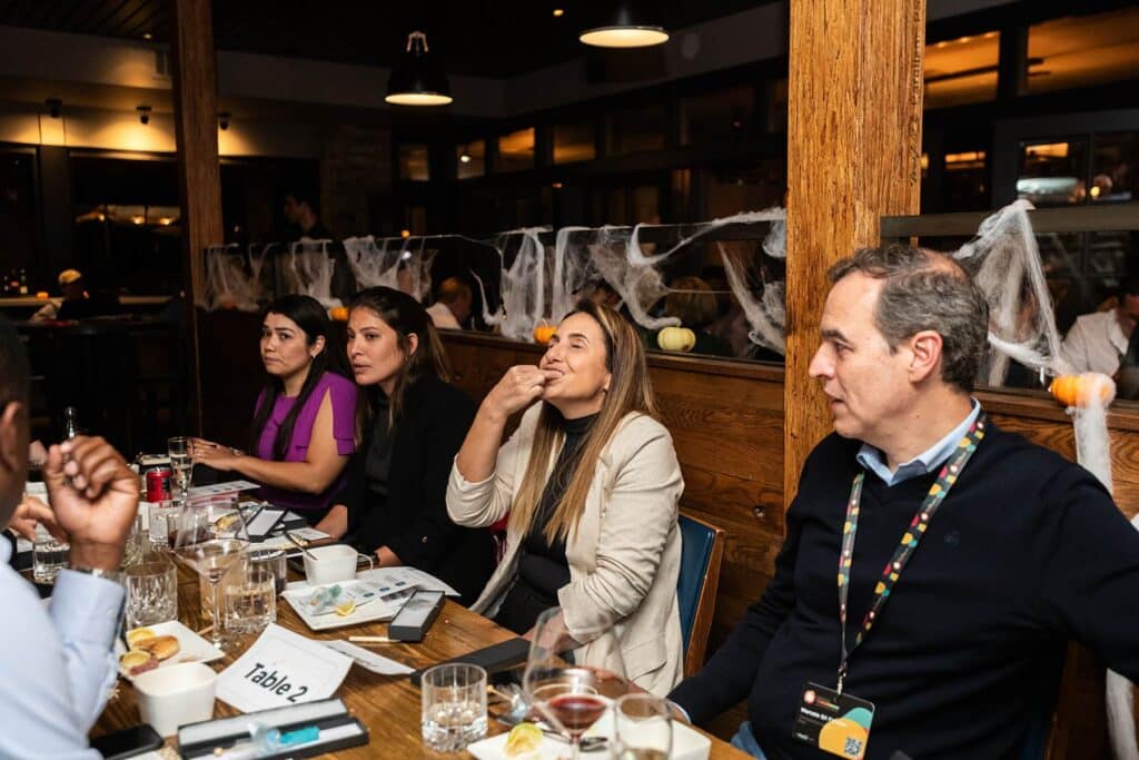 woman eating lemon during san mateo private dining event