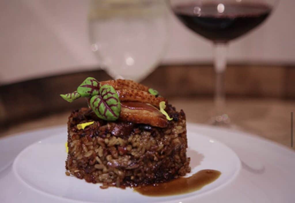 Risotto plated at adegarest, one of best restaurants with private rooms san jose