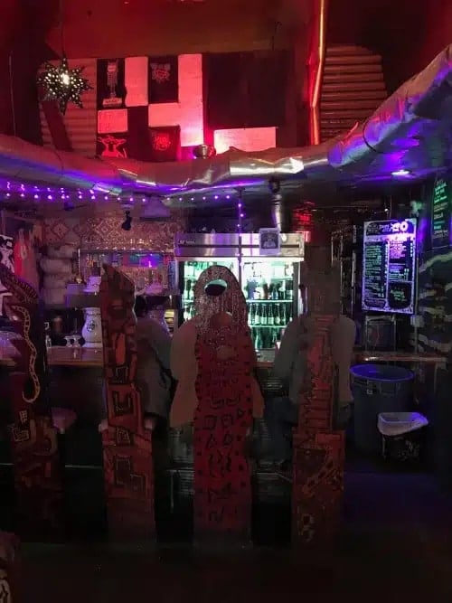 dark bar with neon lights at noc noc in san francisco