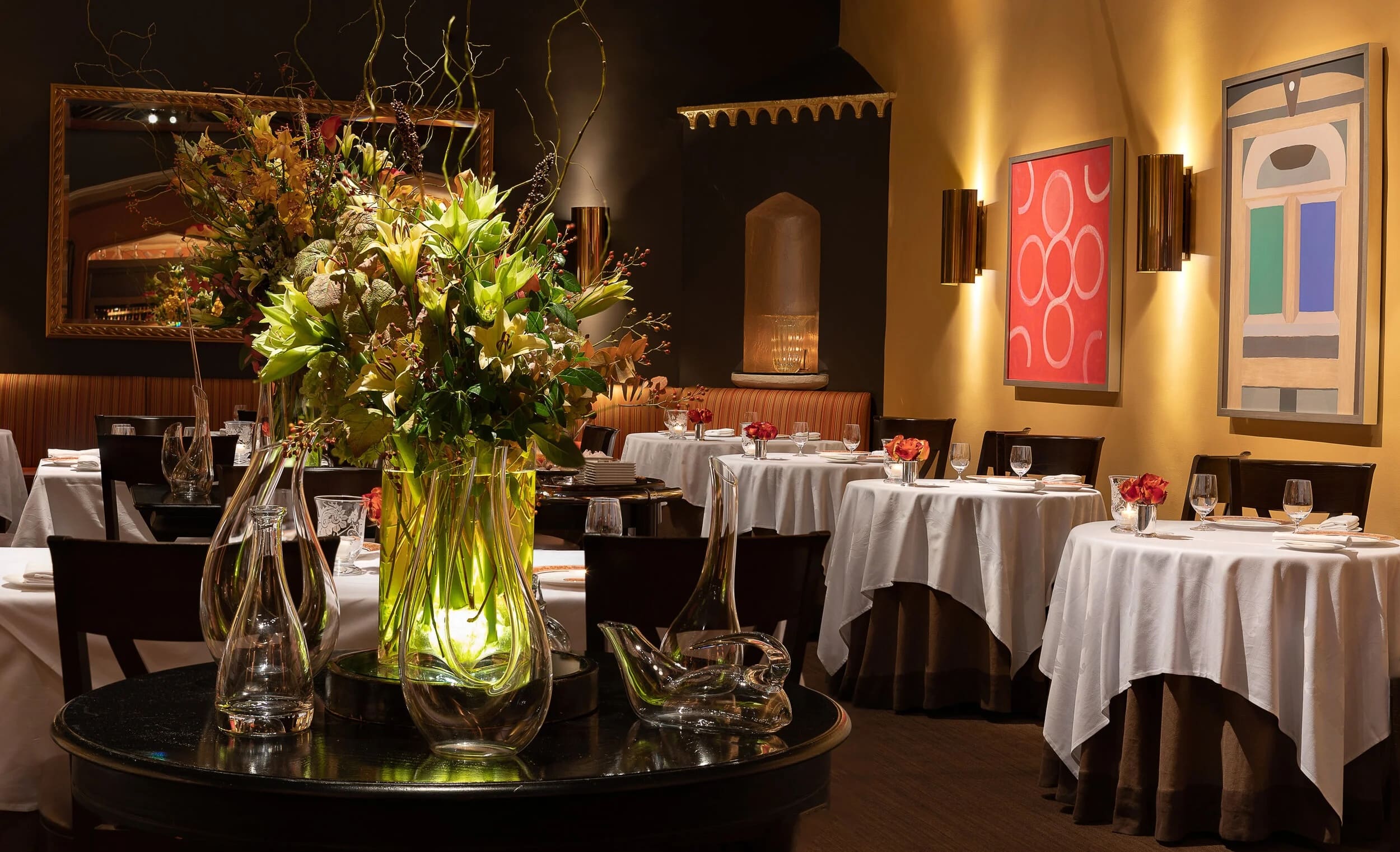 Interior of acquerello restaurants; one of best michelin star restaurants in san francisco