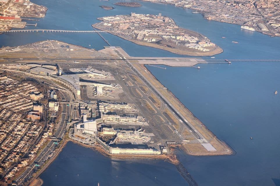 ariel shot of LaGuardia airport